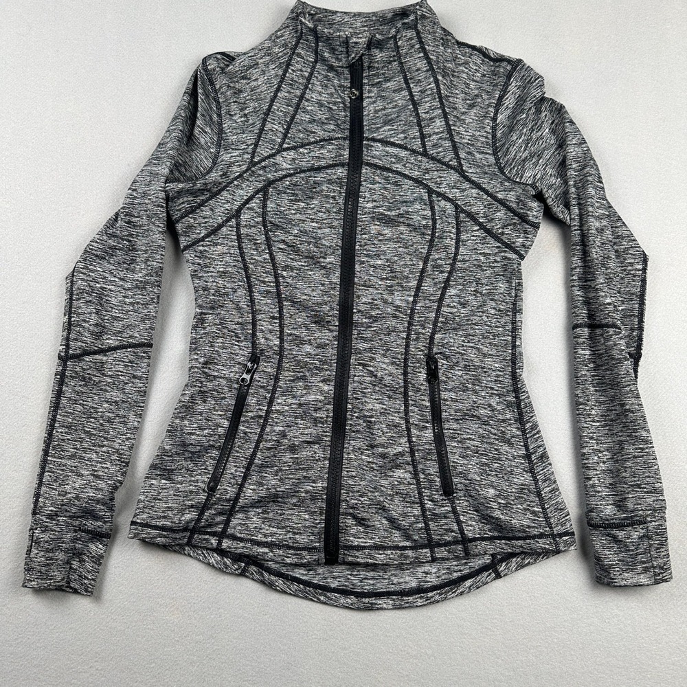 Lululemon Athletica Gray Fitted Define Stretchy Womens Full Zip Jacket 8